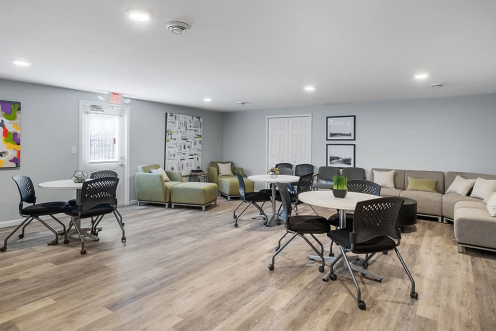 Clubhouse and seating at Arbors of Battle Creek Apartments & Townhomes in Battle Creek, Michigan