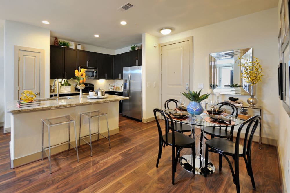 Beautiful living space and kitchen at Olympus Falcon Landing in Katy, Texas