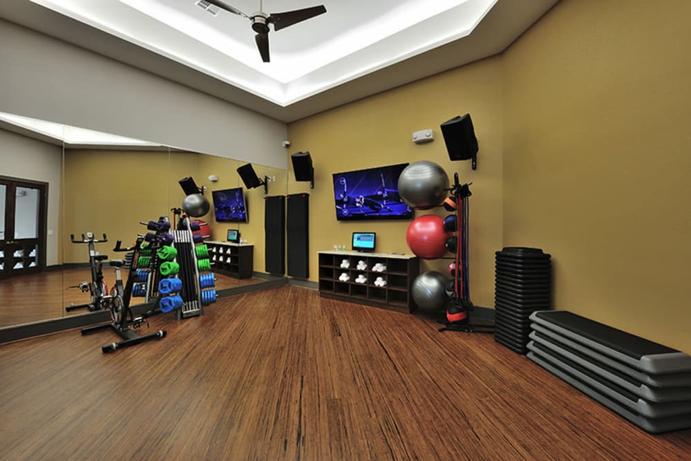 Fitness center at Olympus Falcon Landing in Katy, Texas