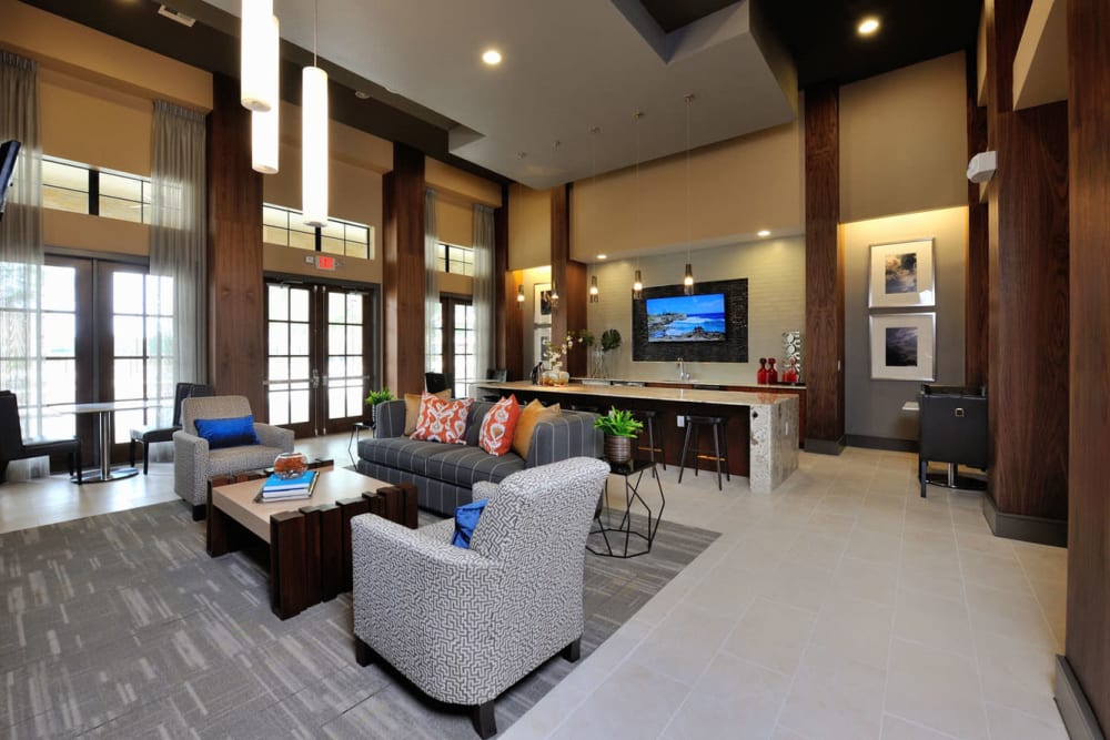 Social lounge at Olympus Falcon Landing in Katy, Texas