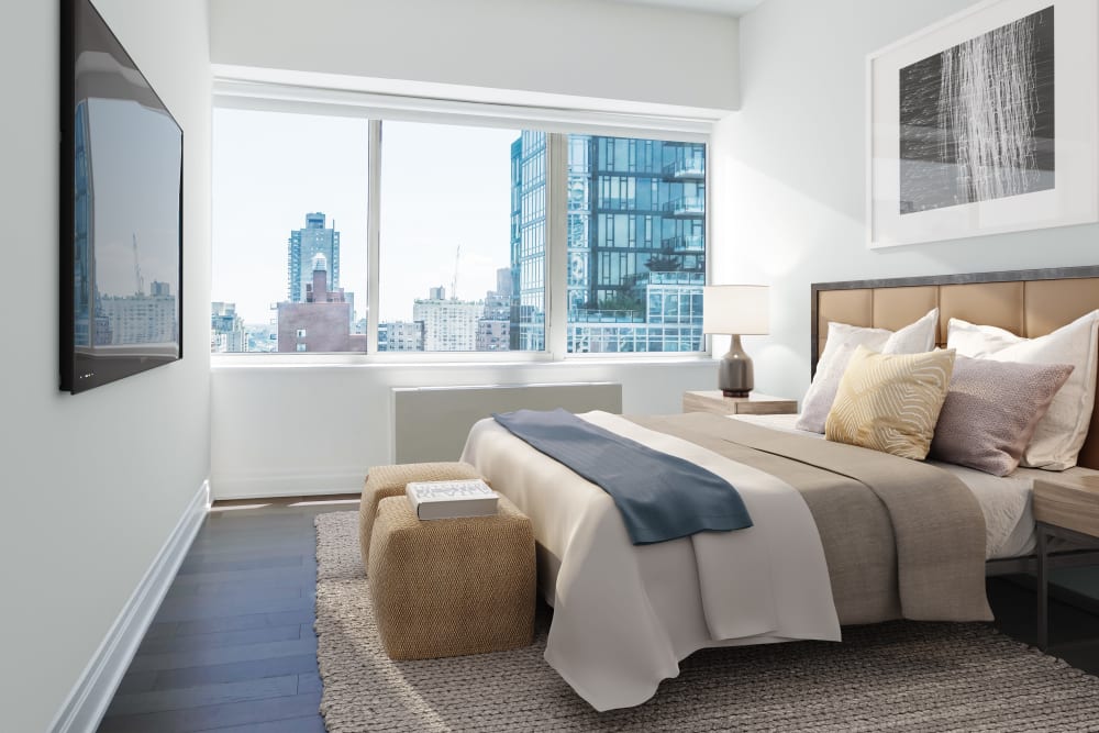 Spacious bedroom with tons of natural light at The Ventura in New York, New York