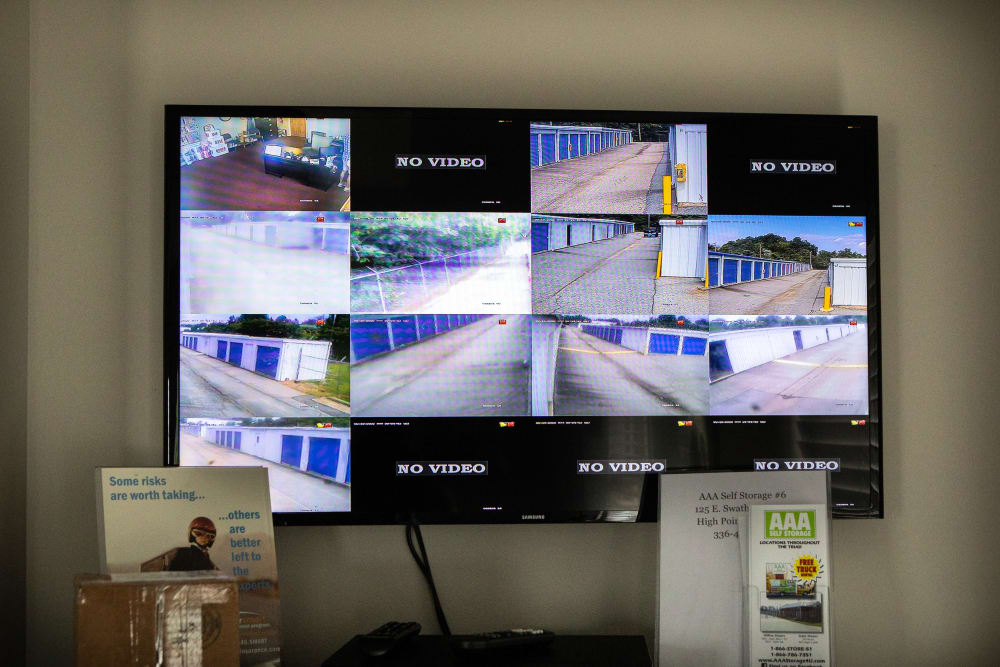 The security monitor at AAA Self Storage of Thomasville in Thomasville, North Carolina