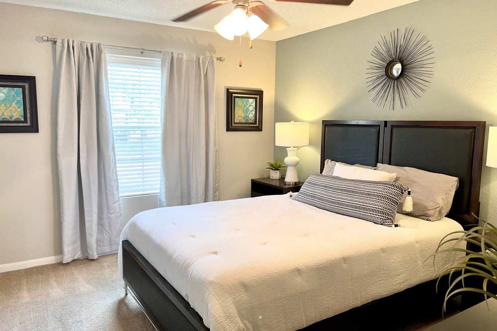 Cozy bedrooms at The Abbey at Copper Creek in San Antonio, Texas