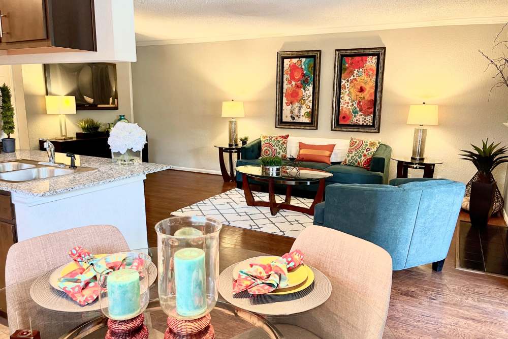 Spacious living rooms at The Abbey at Copper Creek in San Antonio, Texas