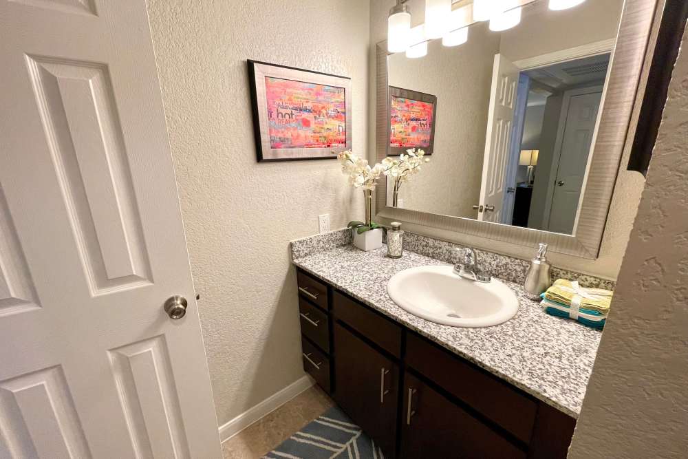 Spacious bathrooms at The Abbey at Copper Creek in San Antonio, Texas