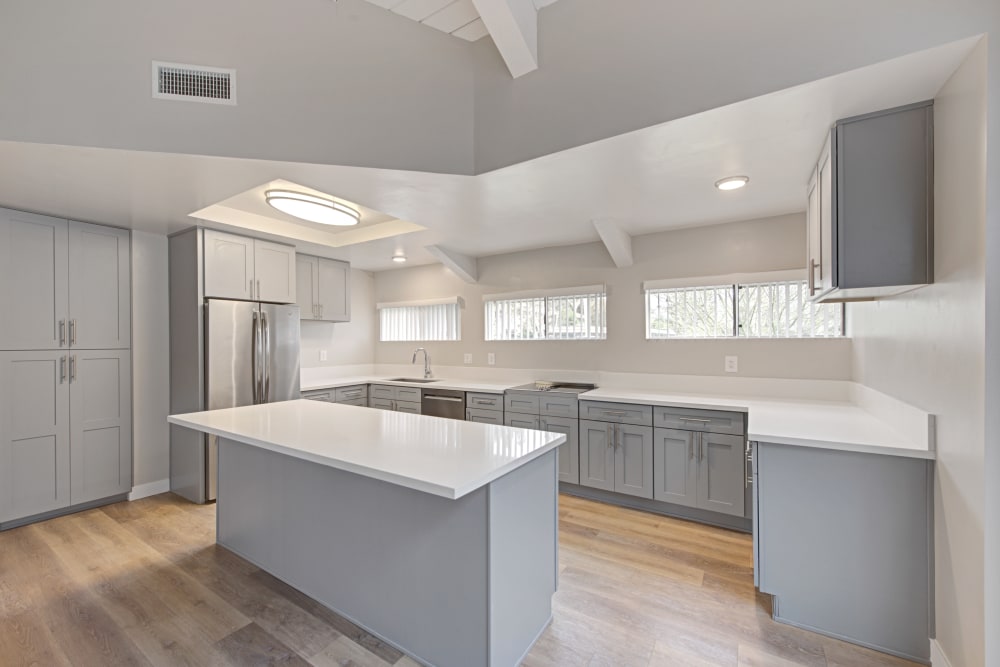 Newly renovated kitchen with custom cabinetry at Sofi Ventura in Ventura, California