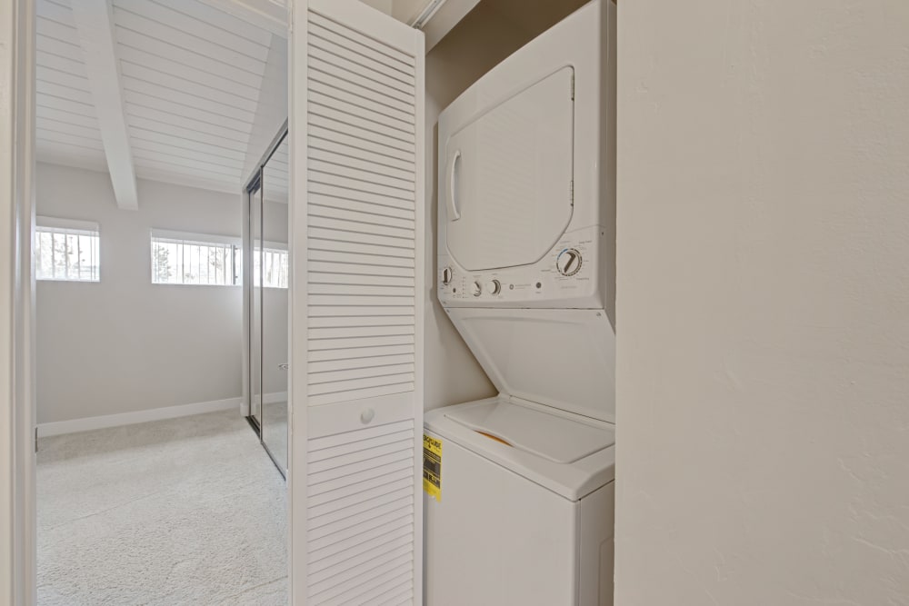 Washer and dryer in an apartment home at Sofi Ventura in Ventura, California