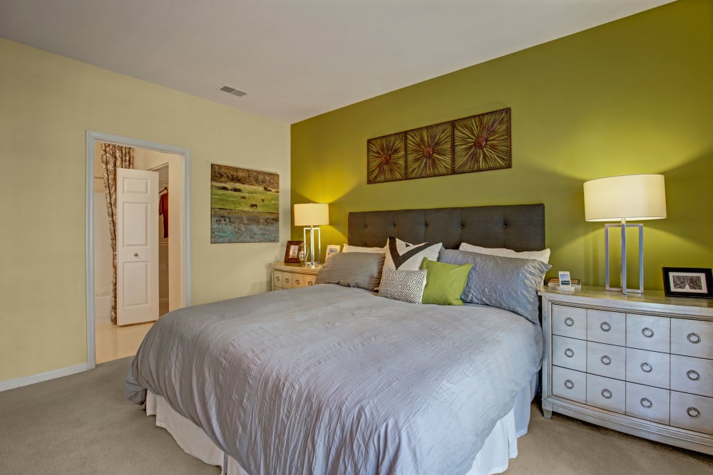 Model bedroom at Windsor Commons Apartments in Baltimore, Maryland