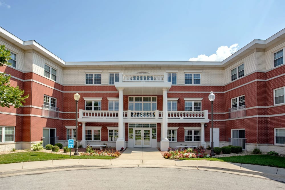 Large windows looking into the front room of Hanover Place in Tinley Park, Illinois