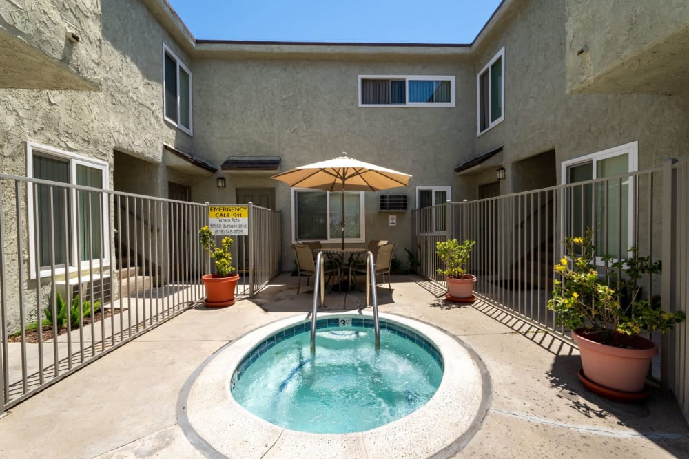 Enclosed spa at The Terrace, in Tarzana, CA