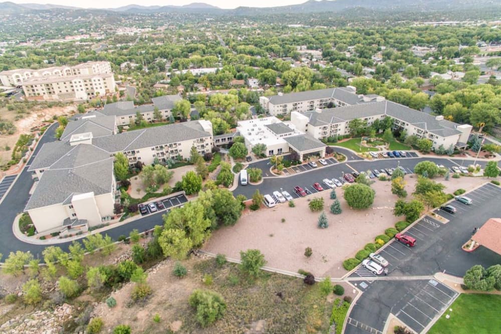 Aerial at Las Fuentes Resort Village in Prescott, Arizona