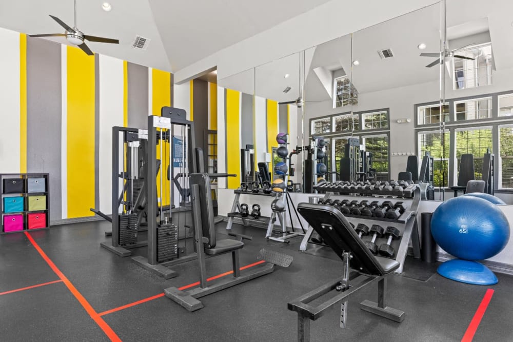 Well equipped fitness center at Marquis at Town Centre