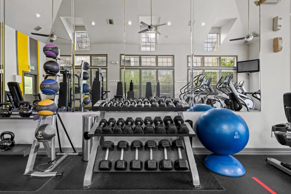 Well equipped fitness center at Marquis at Town Centre