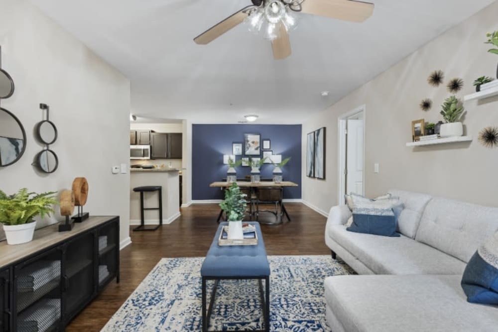 View of dining nook from model living room at Marquis on Cary Parkway