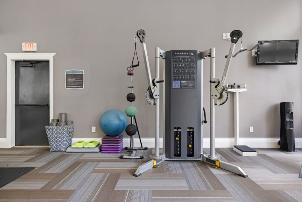 Well equipped fitness center at The Marquis at Brushy Creek