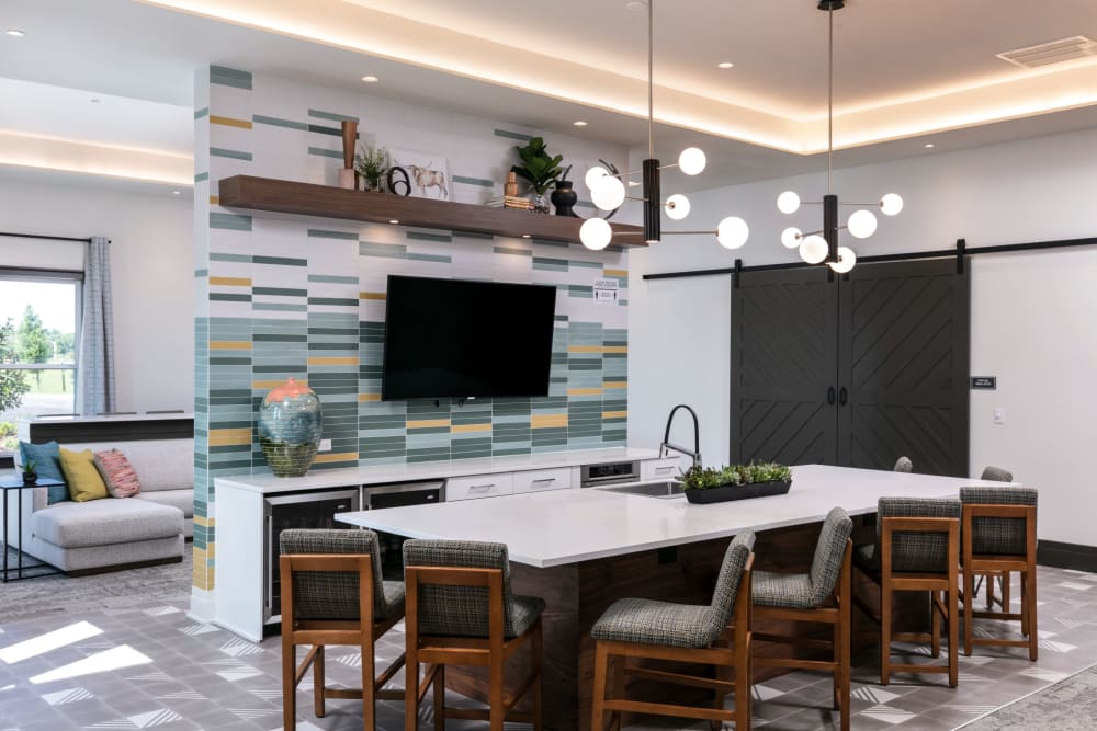 Large island in clubhouse at Integra Crossings in Sanford, Florida