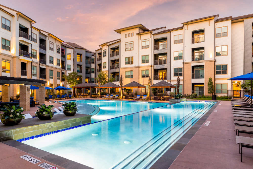 Refreshing swimming pool at The Abbey at Northpoint in Spring, Texas