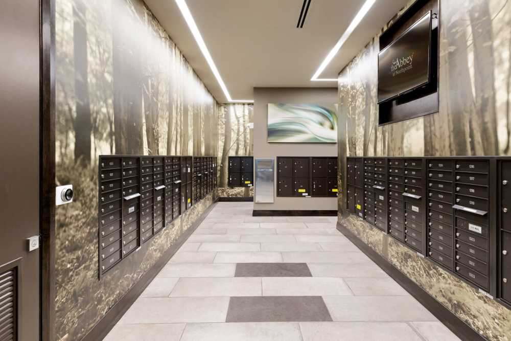 Resident mailbox area at The Abbey at Northpoint in Spring, Texas