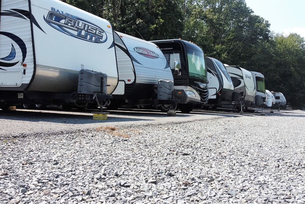 RV parking spots at Storage World in Sinking Spring, Pennsylvania