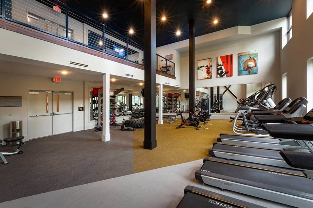 Modern fitness center at Revel Ballpark in Atlanta, Georgia