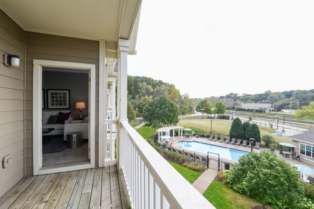 Balcony with an awesome view of the property at Reserve at Wauwatosa Village in Wauwatosa, Wisconsin