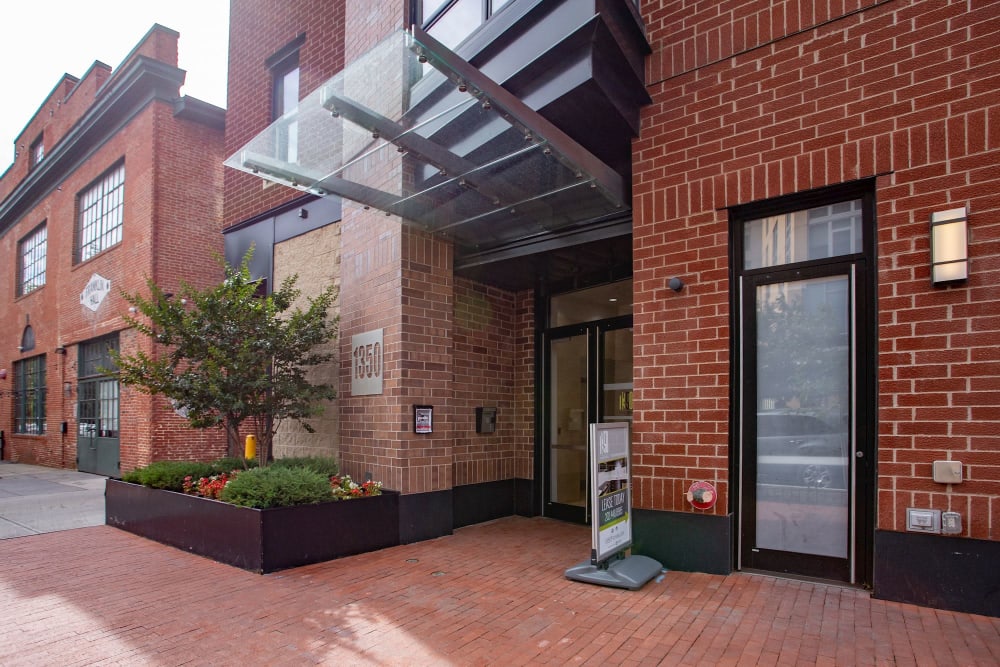 Entrance to the lovely brick building at 1350 Florida in Washington, District of Columbia