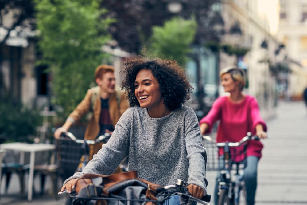 Group of friends out for a bike ride in the city near 1350 Florida in Washington, District of Columbia