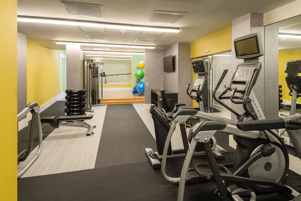 Full fitness center for residents to workout in at 700 Constitution in Washington, District of Columbia