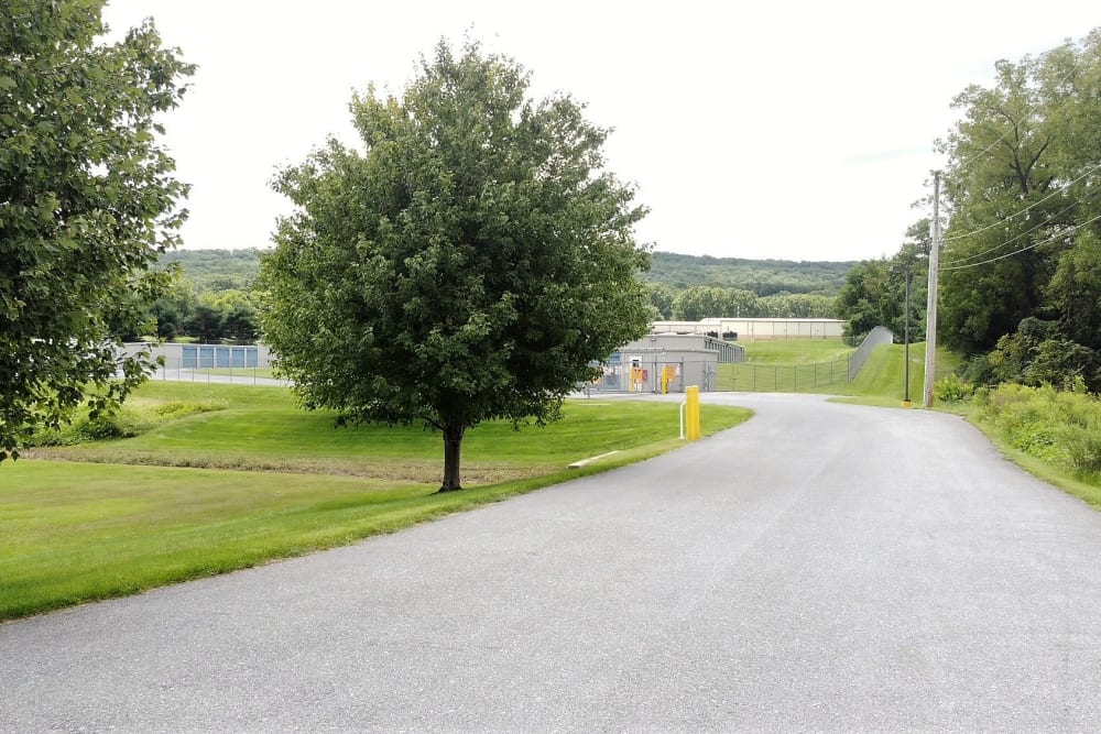 The entrance to Storage World in Womelsdorf, Pennsylvania