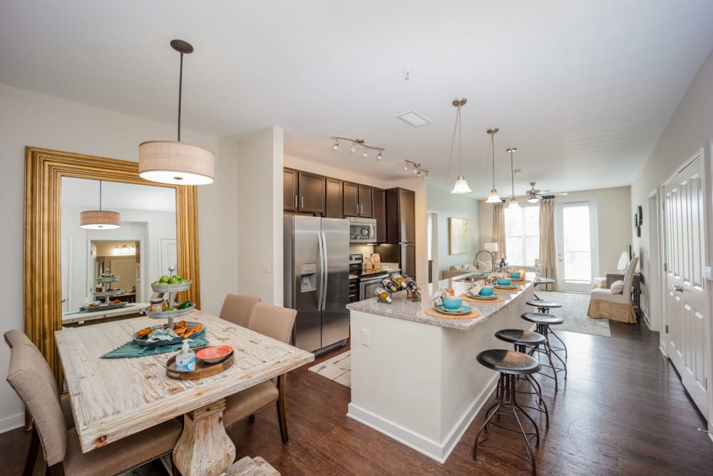 Spacious kitchen and living area at Lane Parke Apartments in Mountain Brook, Alabama