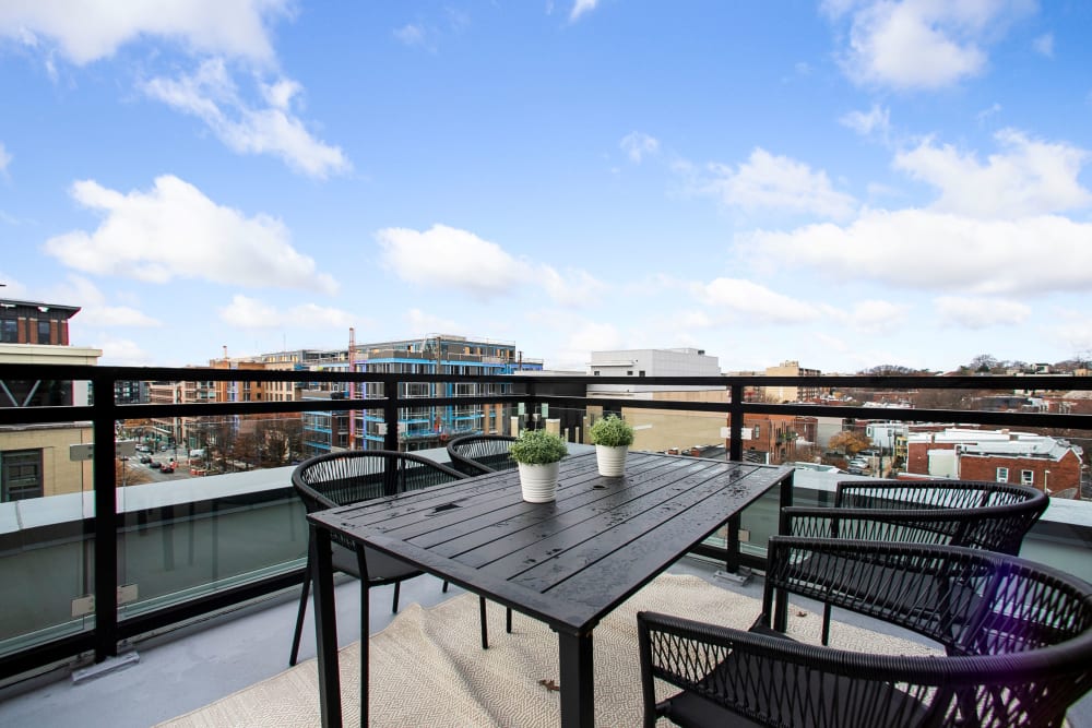 Incredible views from a private patio area at Madrona Apartments in Washington, District of Columbia