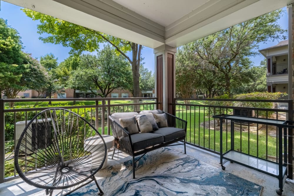 Private patio at Brooks on Preston in Plano, Texas
