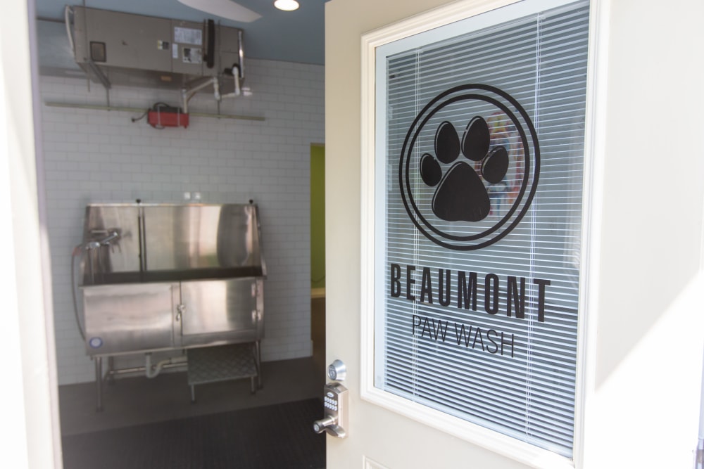 Entrance to the pet spa at Beaumont Farms Apartments in Lexington, Kentucky