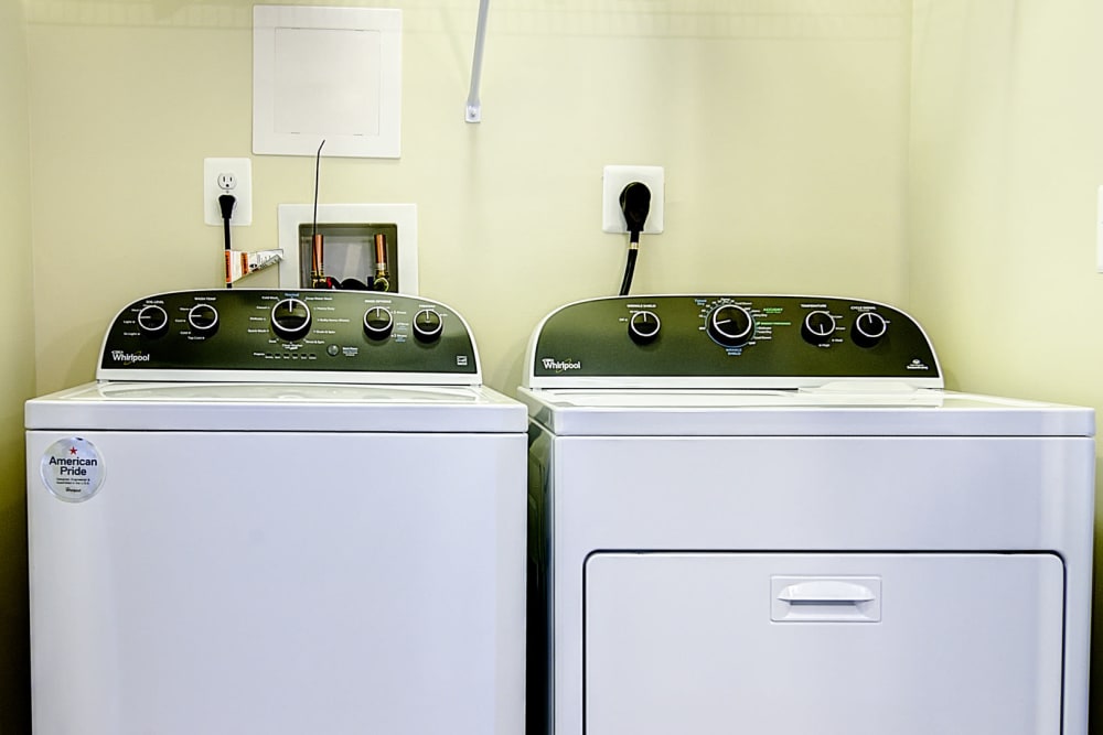 In-home washer and dryer for a quick and easy laundry day at The Retreat at Market Square in Frederick, Maryland