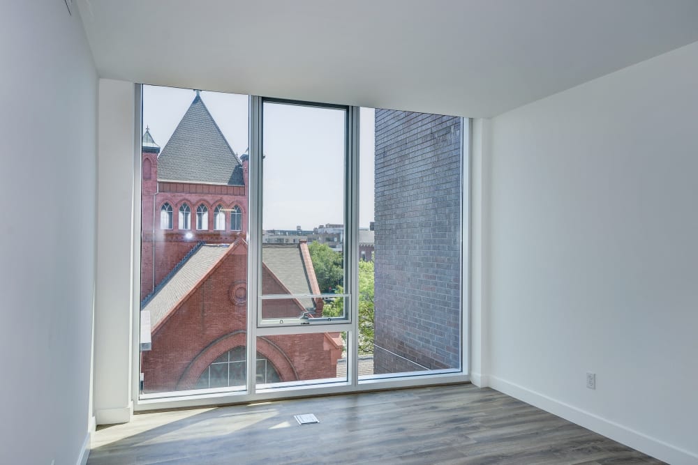 Amazing views of the city from the bedroom in an empty home at The Corcoran in Washington, District of Columbia
