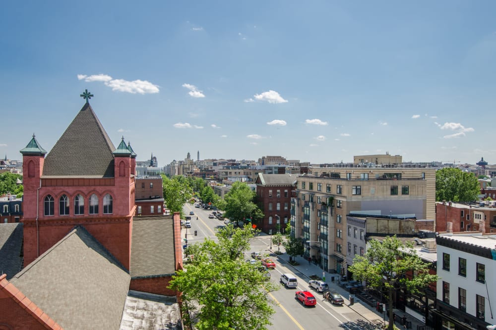 Fantastic views of the neighborhood that residents get to enjoy at The Corcoran in Washington, District of Columbia