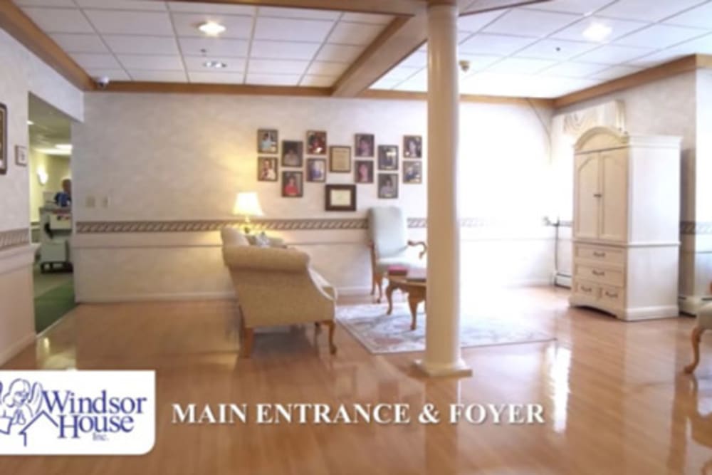 Airy lobby at Omni West Assisted Living in Youngstown, Ohio