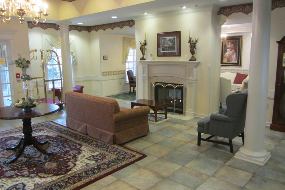 Entrance lobby at Liberty Arms Assisted Living in Youngstown, Ohio