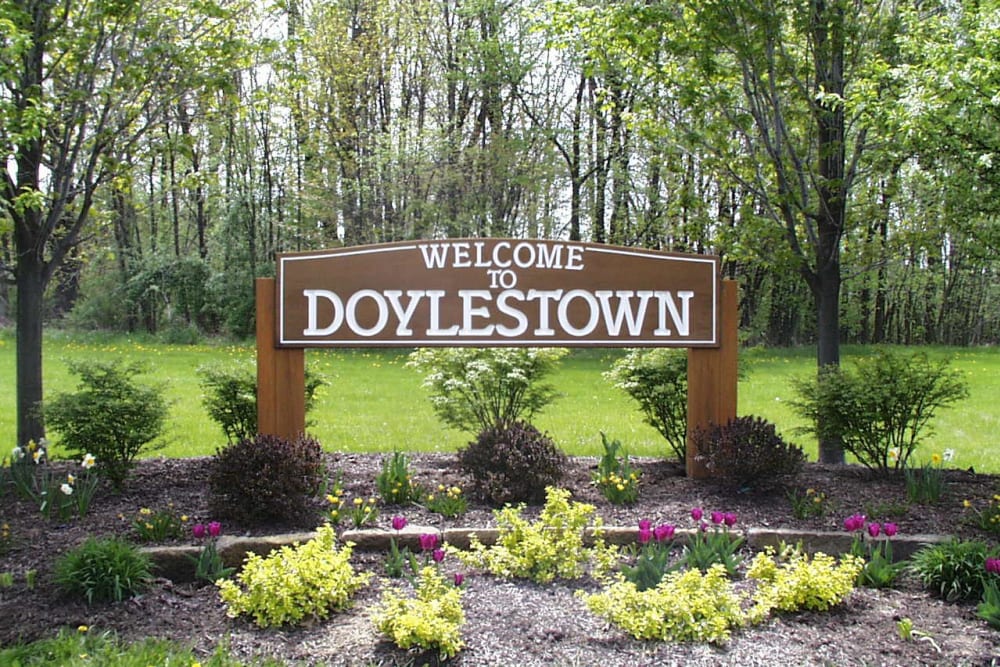 Entrance sign at Doylestown Health Care Center in Doylestown, Ohio