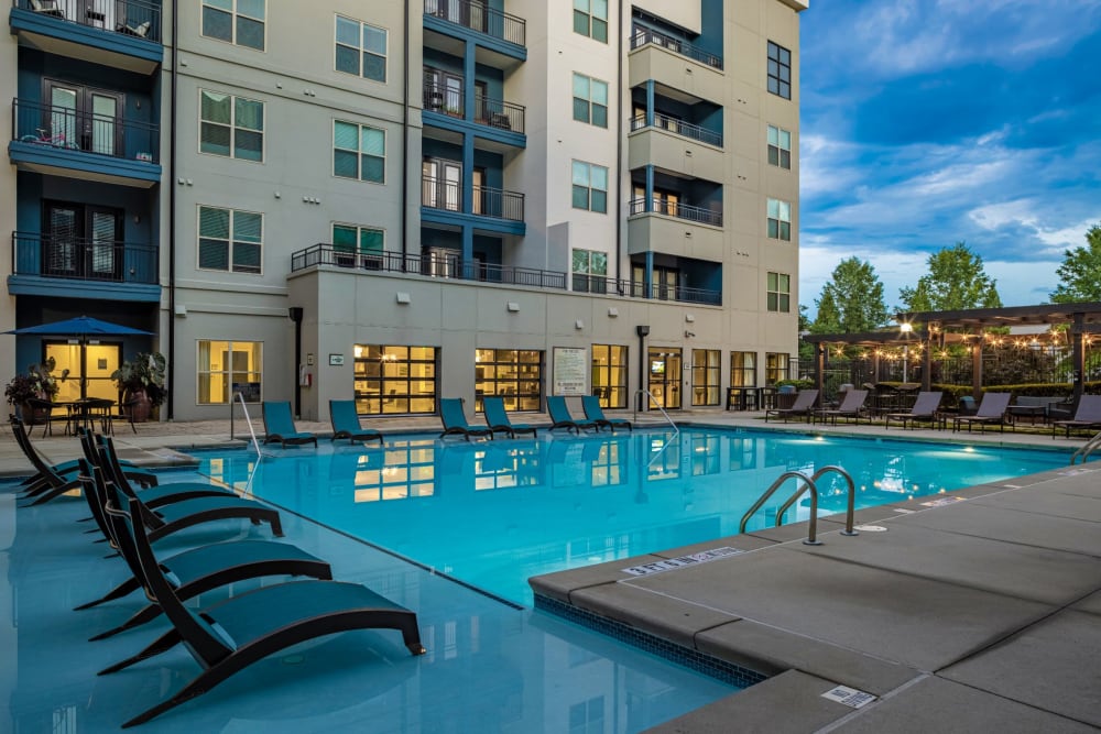 sparkling pool at Marq Eight in Atlanta, Georgia