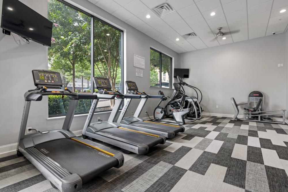 treadmills in the fitness center at Marq on Ponce in Atlanta, Georgia