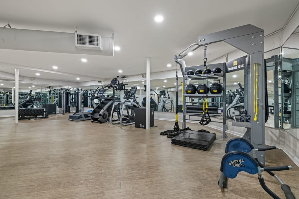 spacious fitness center at Marq on Ponce in Atlanta, Georgia