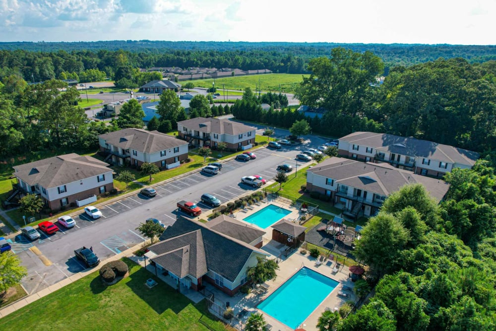 Aerial View of Trilliam Luxury Apartment Homes in Clanton, Alabama