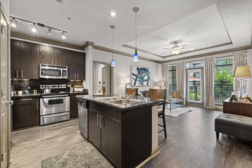 modern kitchen at Marquis Midtown District in Atlanta, Georgia