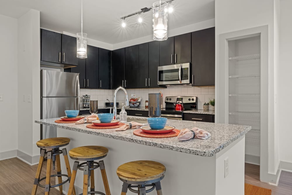 modern kitchen at Skyline West in Atlanta, Georgia