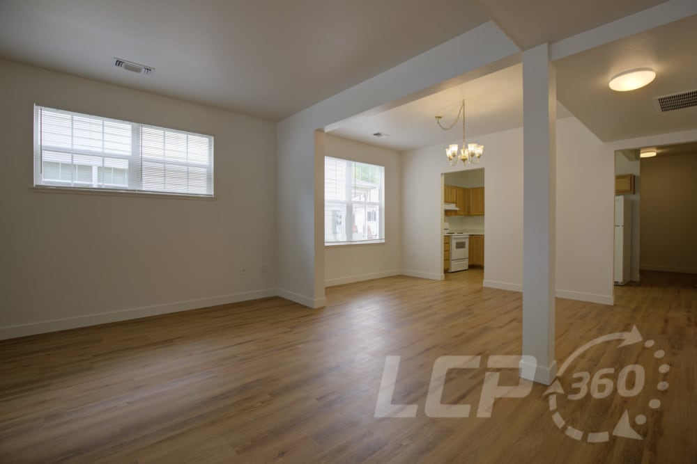 Living room layout in a home at Beachwood South in Joint Base Lewis McChord, Washington