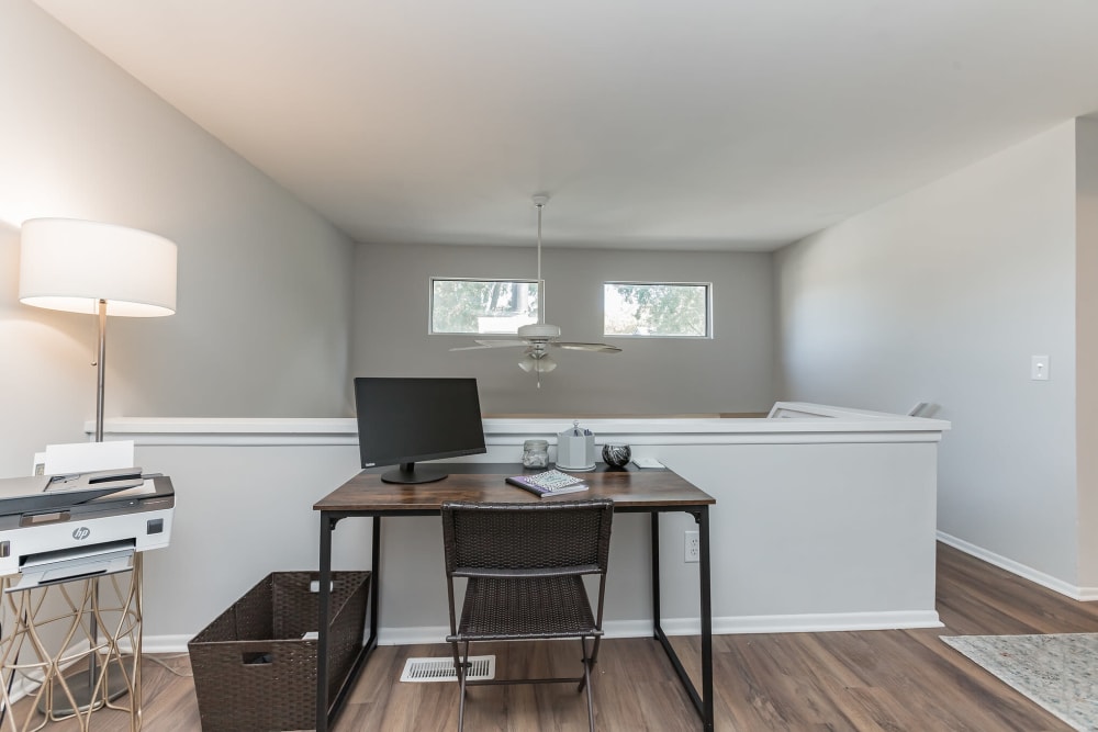 Office workstation in upstairs loft at Eagle Rock Apartments at Columbia in Columbia, Maryland