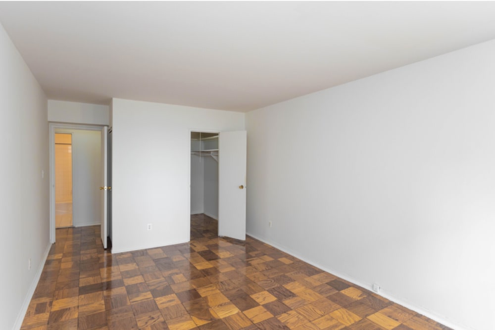 Lots of closet space in the bedroom for extra storage at Eastgold Long Island in Long Beach, New York