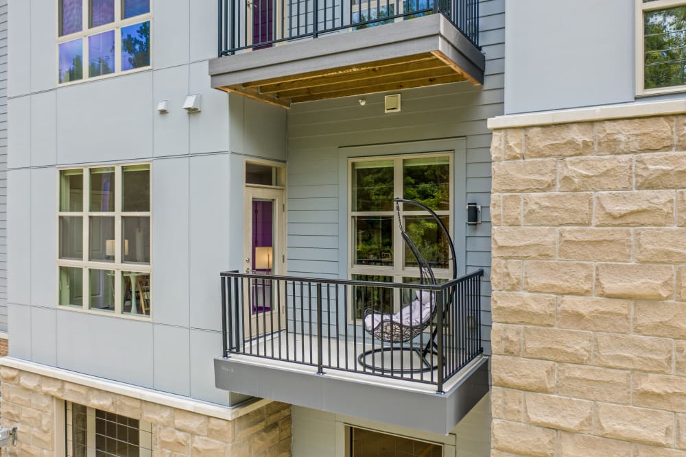 Balconies and patios at Town Court in West Bloomfield, Michigan