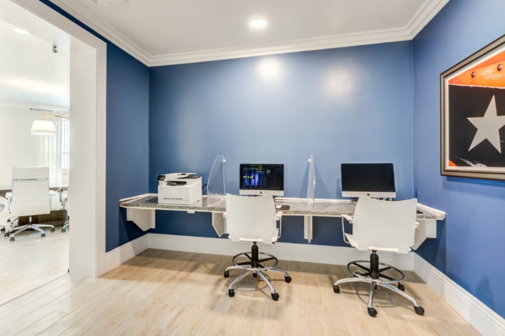 business center at The Royal Belmont in Belmont, Massachusetts
